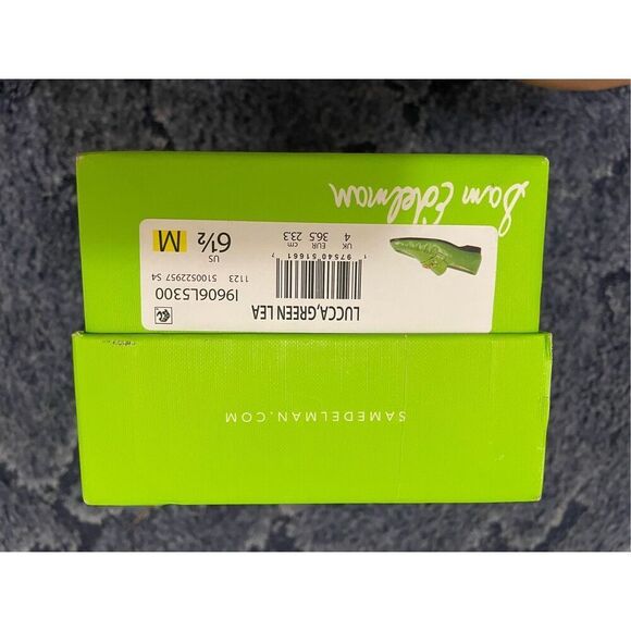 Sam Edelman Lucca Green Lea Slip On Heel Loafers Women's Size 6.5 New - Picture 2 of 9